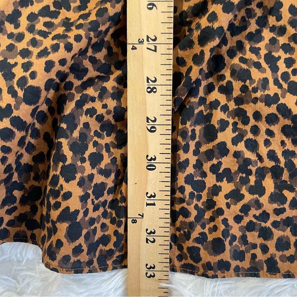 Madewell Womens Flutter Sleeve Wrap Mini Dress Size Medium Leopard Print - Picture 7 of 8